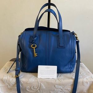 Fossil Emma Satchel Marine Blue
